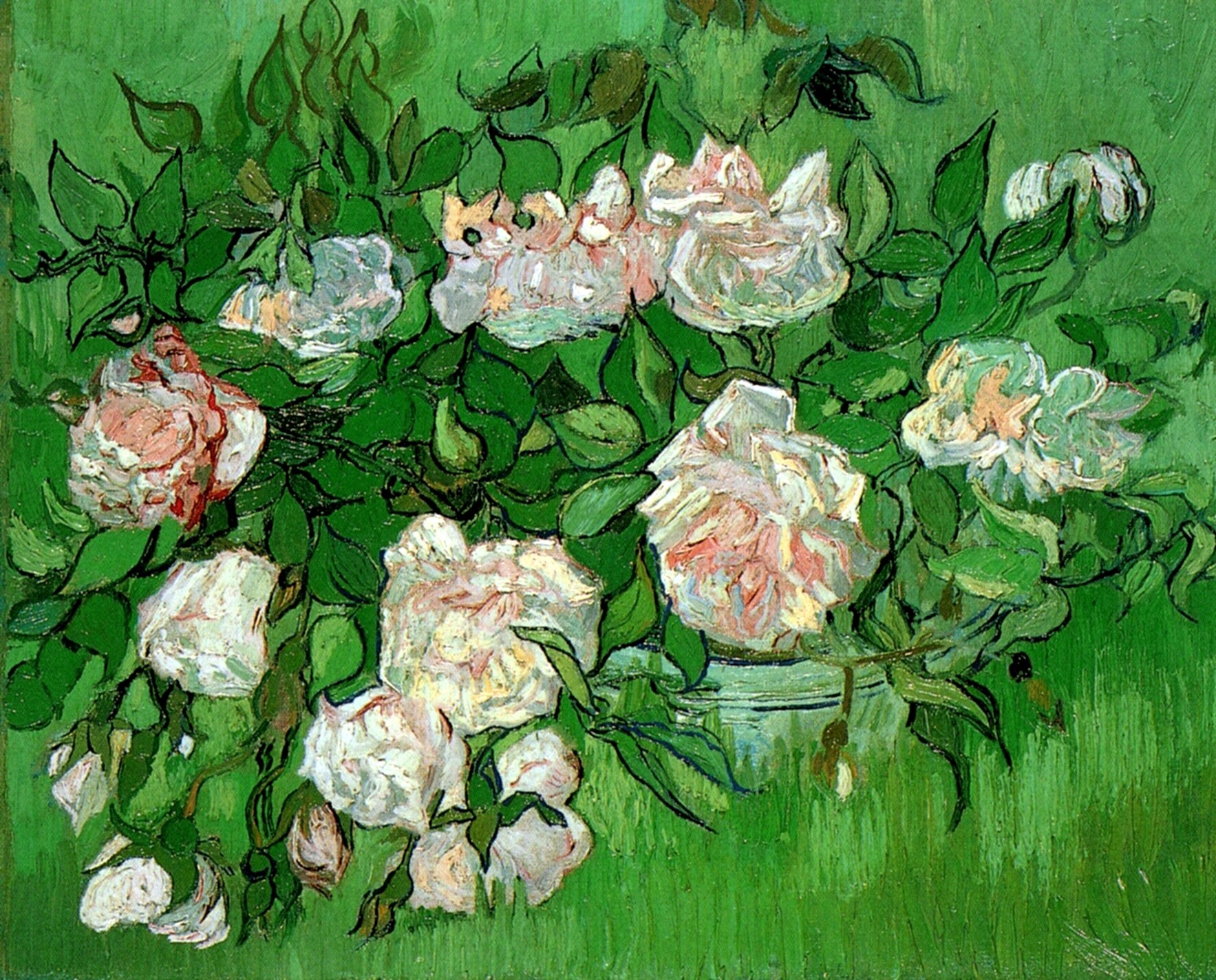 Картина Ван Гога Натюрморт: розовые розы 1890